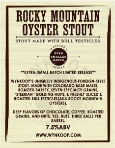ROCKY MOUNTAIN OYSTER STOUT LIMITED RELEASE APRIL 1ST 2014